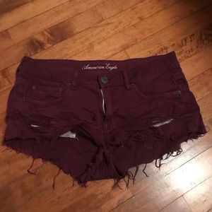 Burgundy AEO Shorts Size 10